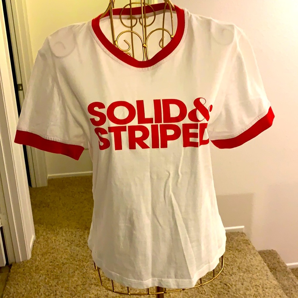 Solid And Striped Ringer Tee - image 1